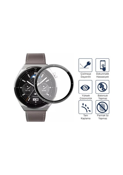Huawei Gt3 Pro 46MM Ekran Koruyucu 3D Kavisli Full Kaplama Pmma