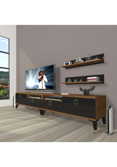 Decoraktiv Eko 220r Mdf Gold Tv Ünitesi Tv Sehpası Parlak Beyaz