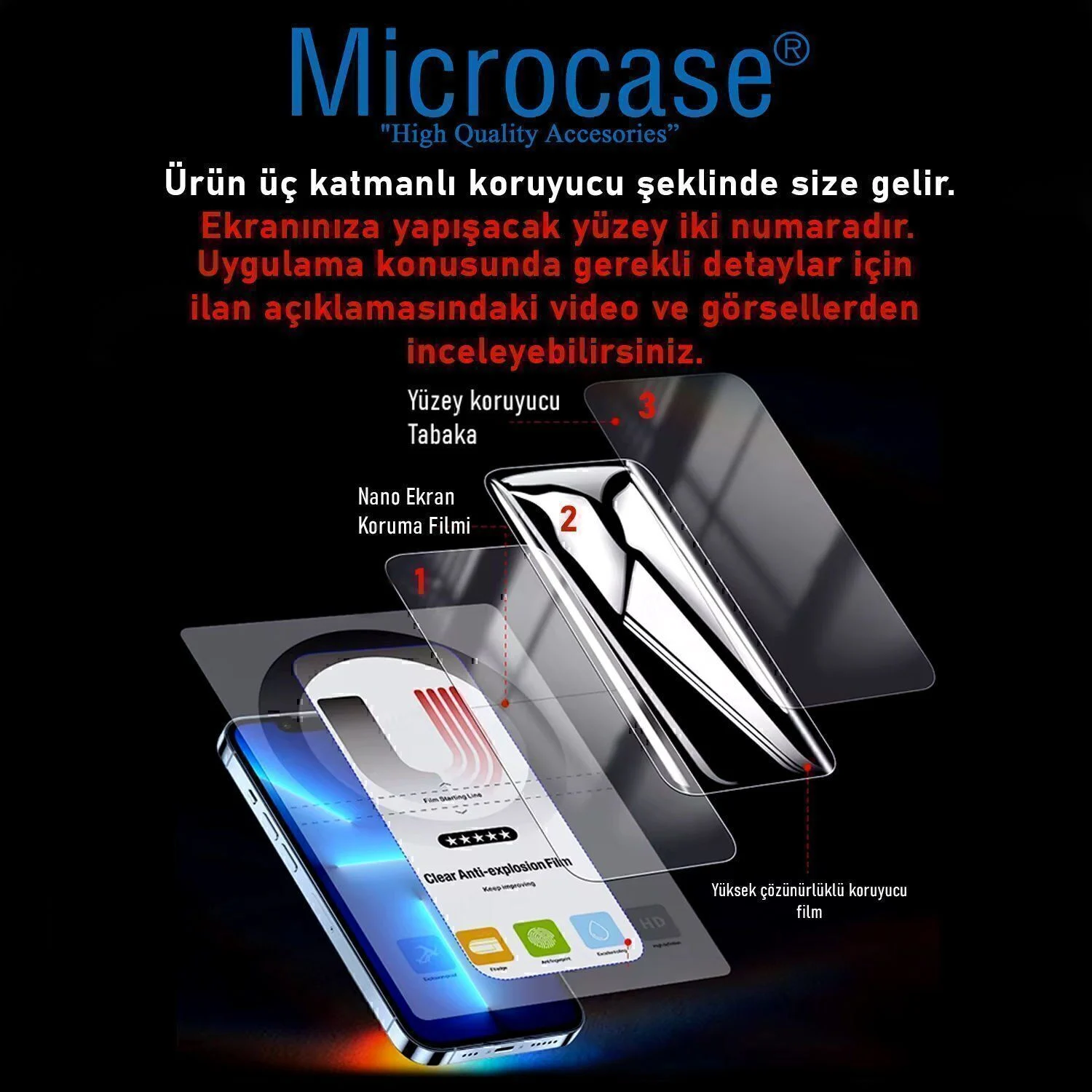 Microcase Tekno Camon 50 Ultra İle Uyumlu Full Tpu Nano Ön Ekran Koruma Filmi - Ekm101