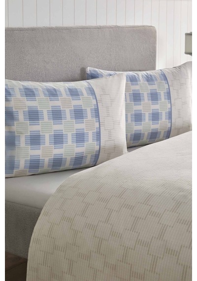 Tartan Tissue Tek Kişilik Pike Takımı Desenli