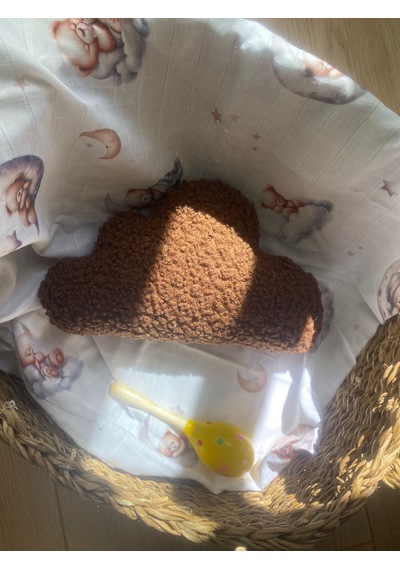 Teddy Dekoratif Bulut Yastık Kahverengi