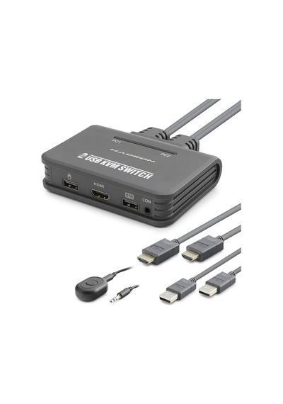 Hdmi Usb Kvm Switch 2 Port Hdmi 2 Port Usb Dahili Kablolu - Siyah Hdx1361 Evimdeyokyok