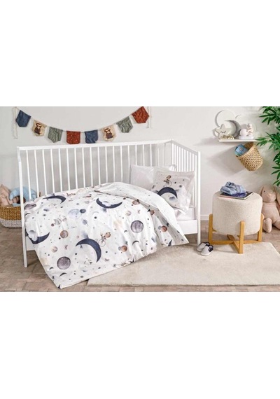 Nevresim Takımı Kıslık Flanelbebe Krem Cute Space Çok renkli