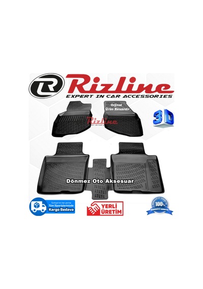 Honda Jazz 3D Paspas Havuzlu Siyah 2002-2008 Arası Rizline N11.8432