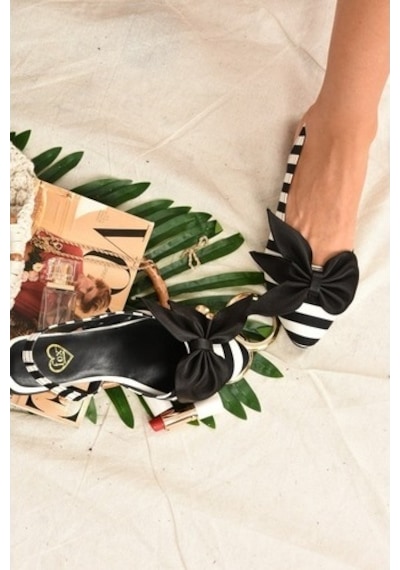 Fox Shoes Siyah/Beyaz Kumaş Kadın Babet H726809004 Beyaz