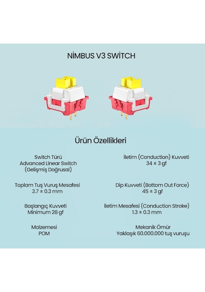 Aula Leobog Nimbus V3 Lineer Mekanik Switch 80 Adet