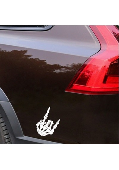 Kafatası Parmak Havalı Sticker Oto Yapıştırma