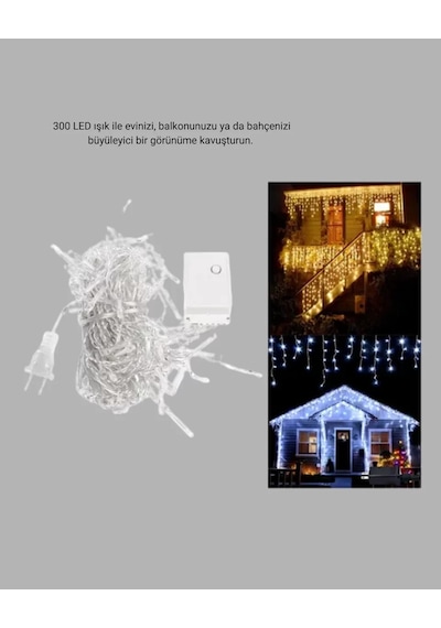 3x3 Metre Perde Led Işık Parti Ve Bahçe Dekorasyonu Yeni Nesil Belirtilmemiş