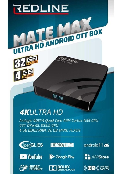 Redline Mate Max 4gb 32gb Ultra Hd Android Tv Box-140324