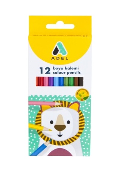 Adel Karton Kuru Boya Kalemi 12 Renk Tam Boy 1 Çift Kolay Açılır Ve Uç Kırılmasına Karşı Direnç Karışık