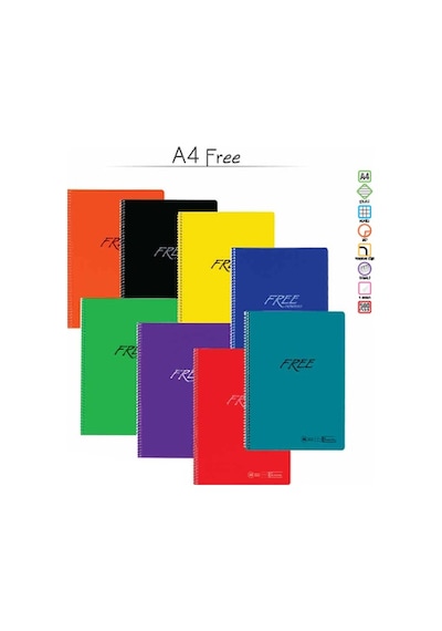 Keskin Color Free Defter A4 160 Yaprak Spiralli Plastik Kapak Çizgili 1 Adet