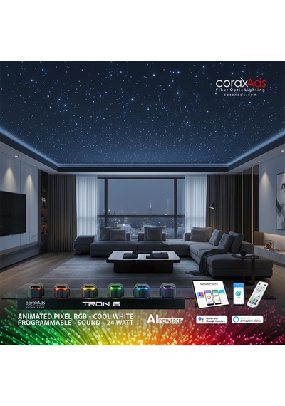 Salon Yıldız Tavan Ev Konut Fiber Optik Aydınlatma Kiti - Eko Çok Renkli