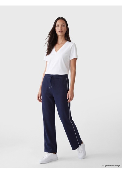 Lcw Comfort Lacivert Beli Lastikli Geniş Paça Kadın Eşofman Altı