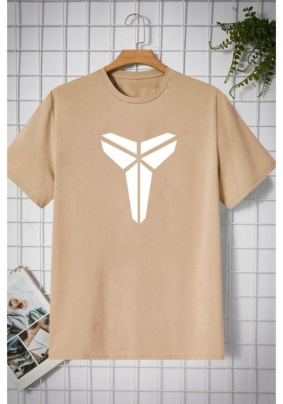 Flood Of Style Unisex Kobe Baskılı T-shirt Bej