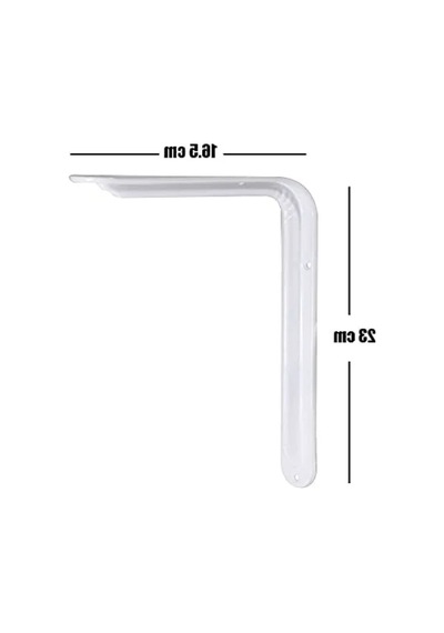 Beyaz L Demir Raf Altı Ayak - 16.5 X 23 Cm, 2 Adet -