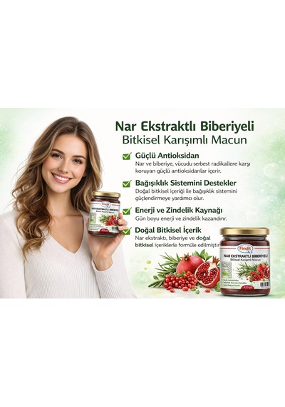 Nar Ekstraktlı Biberiyeli Bitkisel Karışımlı Macun 420 Gr