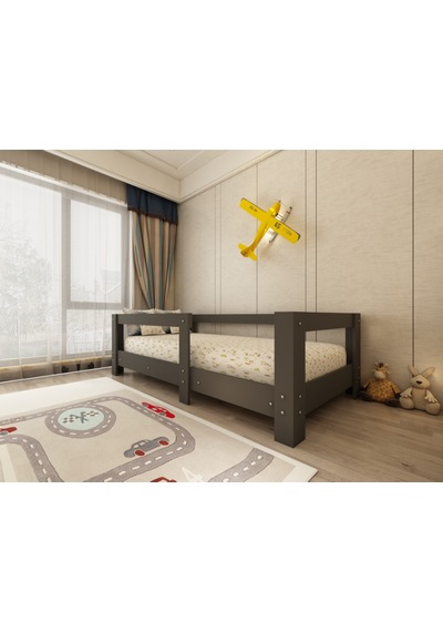 Herseycik Ninnimo Montessori 90X190 Yatak Uyumlu Karyola Y2-4 Antrasit