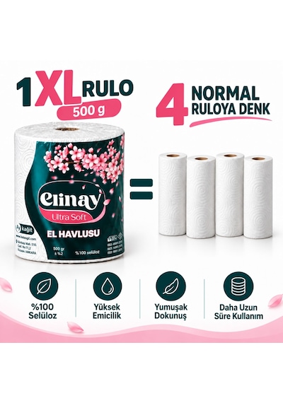 Ultra Soft Xl El Havlusu %100 Selüloz 500 G X 6 Adet