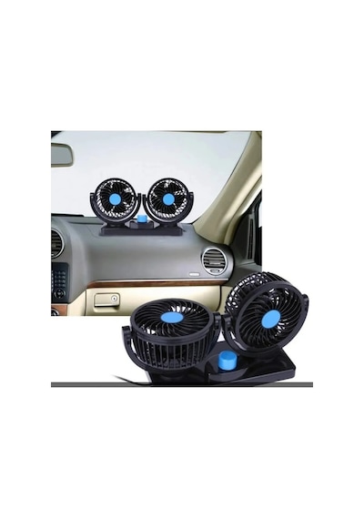 Besthome1 Replax 12 Volt Araç Içi Torpido Üstü Çift Fanlı Oto Vantilatör 36