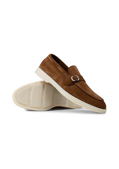 Deery Erkek Hakiki Süet Taba Renk Tokalı Loafer - 02031mtbac01 Taba