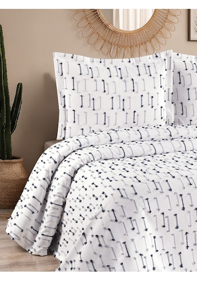 Luna 3 Parça Çift Kişilik Pike Takımı Lacivert 230 X 240 Cm Lacivert