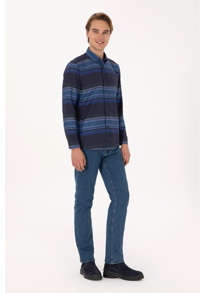 U.s. Polo Assn. Erkek Lacivert Gömlek Desenli 50316648-vr033 Lacıvert