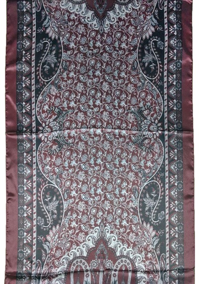 Mim Eşarp Işıl İpek Etnik Desenli Jan Jan Şal 75x190 Cm Bordo