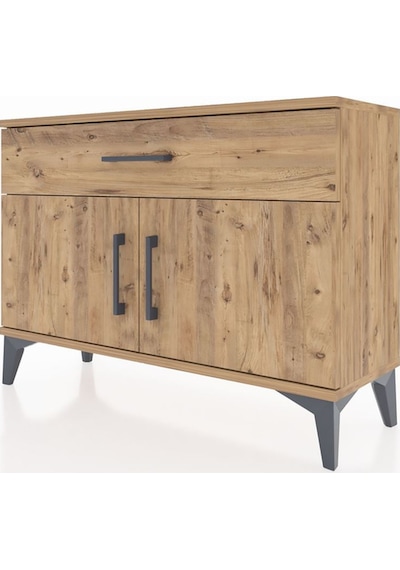 Arges Şifonyer Tek Raflı Tek Çekmeceli 2 Kapaklı 88x30x64 Çam-çam Atlas Çam