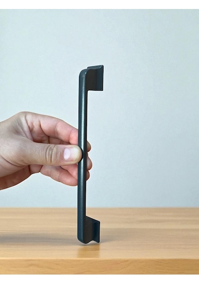Beta Düz Antrasit Alüminyum Metal Lüks Modern Mobilya Çekmece Mutfak Dolabı Kulpu 160mm-192mm Antrasit