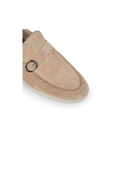 Deery Erkek Hakiki Süet Bej Tokalı Loafer - 02031mbejc01 Bej