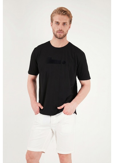 Buratti Pamuklu Regular Fit Baskılı Bisiklet Yaka T Shirt Erkek T Shirt 5904061 Siyah