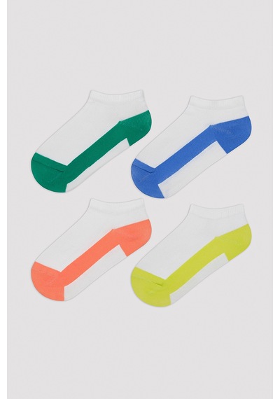 Penti Erkek Çocuk Colorful 4lü Patik Çorap Beyaz
