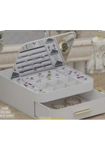 Krem Aynalı Takı Organ Krem