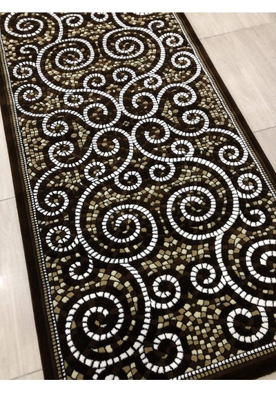 Saray Halı Doğadan 10910 V 100X200 Kahve Taşlı 2 Metre Yolluk !