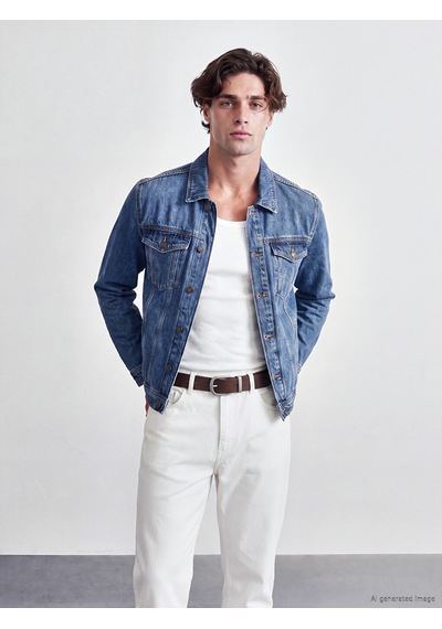 Lcw Jeans İndigo Regular Fit Erkek Jean Ceket