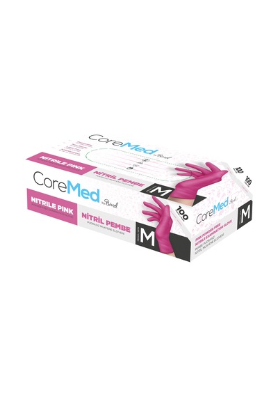 Coremed Nitril Pembe Muayene Eldiveni M - 1 Paket 100 Lü M
