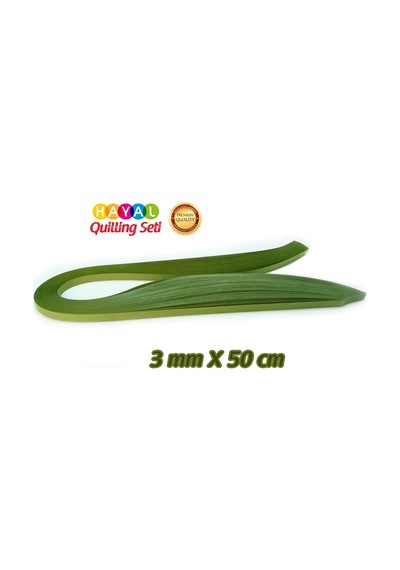 Hayal 3 Mm Haki Yeşili Renk Quilling Kağıdı - 100'Lü