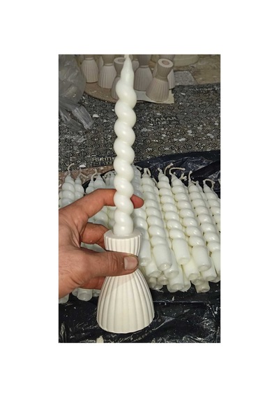 Spiral Burgu Mum Vanilya Kokulu 4 Adet Beyaz