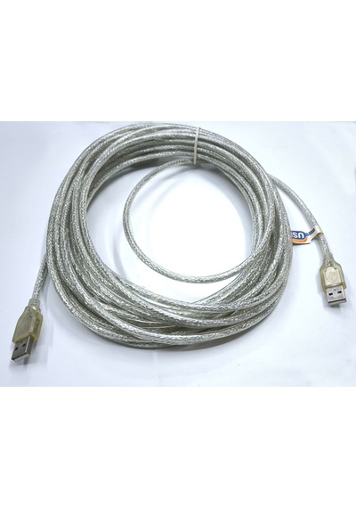 Usb 2.0 Erkek Erkek Şeffaf Şarj Ve Data Kablosu 10m