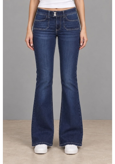 Cedy Denim Cedy Denım Kadın Çift Düğmeli Düşük Bel Bootcut Kalıp Likralı Jean Pantolon Özel Tasarım Cepli C650 Lacivert Cedy Denim Cedy Denım Kadın Çift Düğmeli Düşük Bel Bootcut Kalıp Likralı Jean Pantolon Özel Tasarım Cepli C650 Lacivert