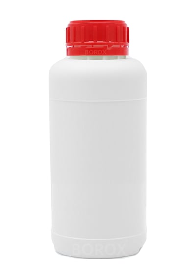 Borox Plastik Yuvarlak Kırmızı Kilit Kapaklı Numune Şişe 5 x 250 ML