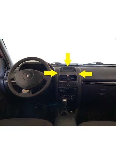 Renault Clio 2 Orta Havalandırma Çerçevesi Üst Cep 2004-2009 Enjeksiyon Üretim Siyah