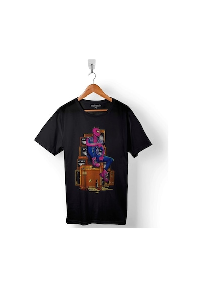 Spider Man Punker Marvel Örümcek Adam Baskılı Tişört Unisex T-shirt 001