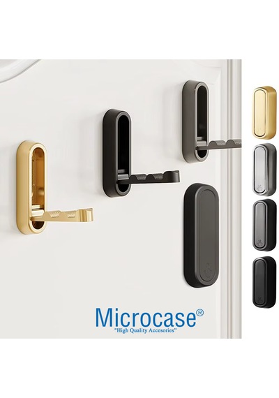Microcase Çinko Kaplama Bas Açıl Pratik Askılık Anahtar Şapka Eşya Havlu Vb Askılık - Al5182 2 Adet Gri