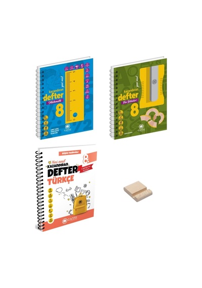 Lgs 8. Sınıf Matematik Fen Bilimleri Ve Türkçe Kazandıran Defter 3lü Set