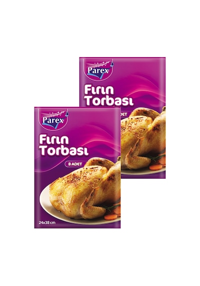 Fırın Torbası 8 Adet 24 X 38 Cm İkili Set