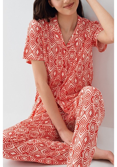 Arnetta Kadın Kırmızı Gömlek Pijama Takım Ar3613-s-v1 Kırmızı