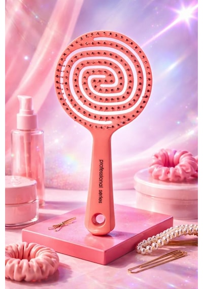 Ocean Oval Kolay Temizlenebilir Saç Fırçası Pembe Asu-293