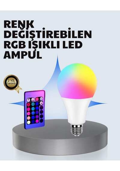 A Kalite 2025 Rgb Led Ampul Uzaktan Kumandalı 16 Renkli Lamba Diğer