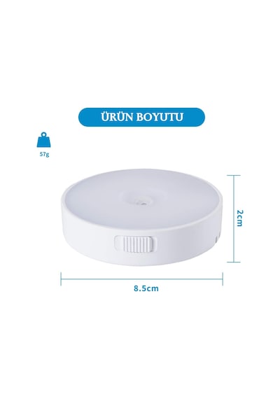 Unichrome 2 Renk Hareket Sensörlü USB Şarj Edilebilir Gece Lambası Çok Renkli